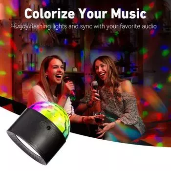 Светодиодный настенный светильник с RGB диско-шаром с 3 цветовыми температурами, регулируемой яркостью, перезаряжаемый, беспроводной, двухголовый, окружающее освещение белый