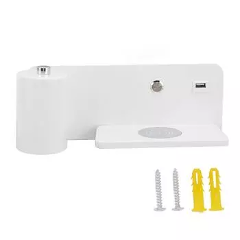 Светодиодный настенный светильник с USB-интерфейсом и беспроводной зарядкой, светодиодный настенный светильник для гостиной, спальни 85?265В Белый