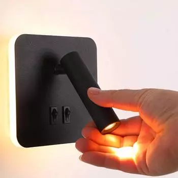 Светодиодный настенный светильник с выключателем 3 Вт, прожектор 7 Вт, подсветка, свободное вращение, бра, внутренний настенный светильник для спальни дома 220V&3000K