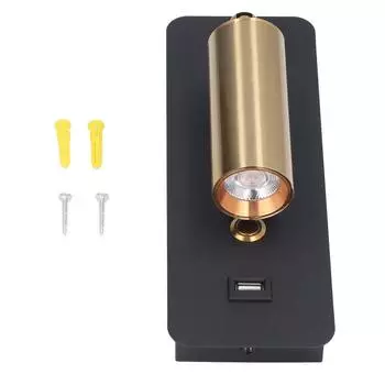 Светодиодный настенный светильник с выключателем-ключом, минималистичный, с зарядкой через USB, черный, золотой, нейтральный, настенный светильник для
