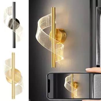 Светодиодный настенный светильник, современная и модная гостиная, спальня, прикроватная лампа, лампа для лестницы и прохода One Size золотой