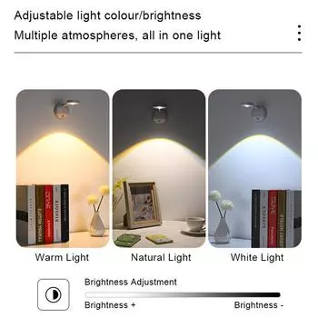 Светодиодный настенный светильник USB с беспроводной зарядкой и регулировкой яркости, датчик движения, спальня, прикроватная тумбочка, гостиная, украшение дома, прожекторы, настенный светильник, ночник