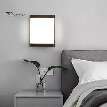 Светодиодный настенный светильник, высокая яркость, без мерцания, IP54, водонепроницаемый, с низким энергопотреблением, настенный светильник, светодиодный светильник для прохода в шкафу White Light. чёрный