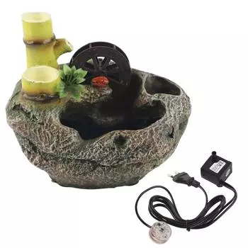 Светодиодный настольный фонтан с текущей водой своими руками Микро-горшечный ландшафтный дизайн для дома и офиса, настольные украшения