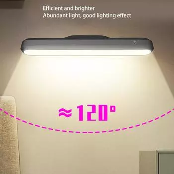 Светодиодный настольный светильник с зарядкой от USB, магнитный настольный светильник для чтения, черный, плавная регулировка яркости, работающий от батареек, сенсорный светильник для шкафа