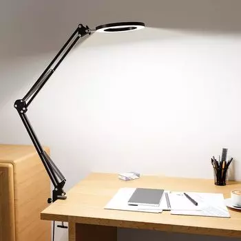 Светодиодный настольный светильник с зажимом, подставка для освещения, настольная лампа, настольный светильник с зажимом, 3 уровня регулировки цвета, 10 уровней регулировки яркости, светильник на кронштейне, легкий в использовании