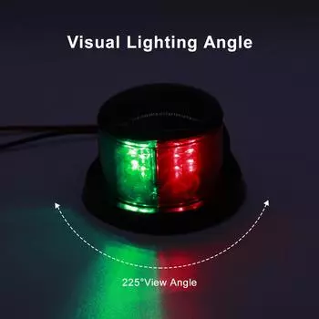 Светодиодный навигационный фонарь для лодки, светодиодный красный и зеленый морской навигационный фонарь, светодиодный носовой фонарь для лодки серебряный