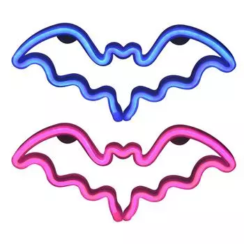 Светодиодный неоновый свет, инновационная неоновая лампа в форме летучей мыши для праздничных украшений для рождественской вечеринки Pink