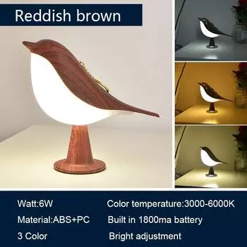 Светодиодный ночник 3 цвета сенсорный выключатель прикроватный светильник с регулируемой яркостью лампы для птиц долговечная и прочная защита глаз теплые украшения для дома