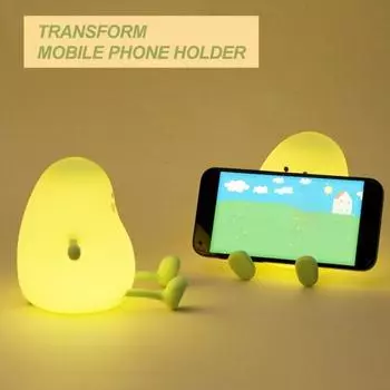 Светодиодный ночник, держатель для телефона, высокая яркость, без мерцания, перезаряжаемый, креативный прикроватный светильник в форме фруктов, украшение стола циан