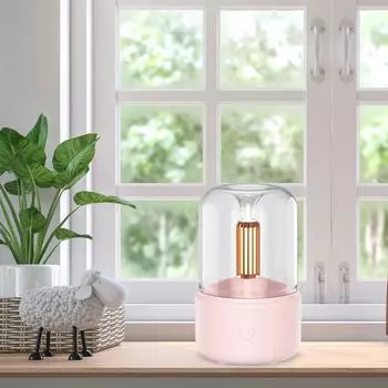 Светодиодный ночник для ароматерапии, защита от отключения воды, прохладный генератор тумана, автоматическое отключение по времени, автоматическое отключение для домашнего офиса 98*98*160mm розовый