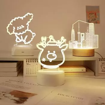 Светодиодный ночник для детей, милый детский ночник с кроликом, меняющий цвет, с дистанционным управлением, меняющий цвет, портативный силиконовый 3