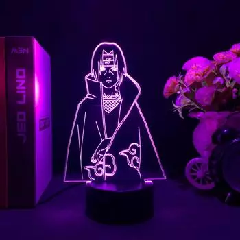 Светодиодный ночник, игрушки, аниме Наруто Учиха Итачи Саске, 3d мини-настольная лампа, игрушки для детей, рождественский подарок
