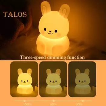 Светодиодный ночник кролик милый светильник с регулируемой яркостью мягкое свечение без мерцания защита глаз перезаряжаемый детский ночник украшение стола Warm light