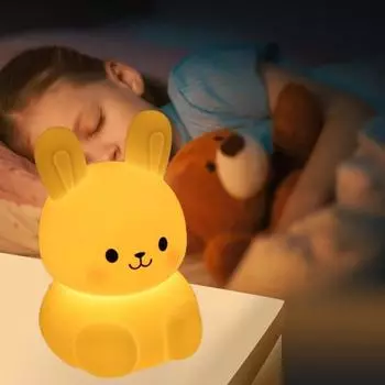 Светодиодный ночник кролик милый светильник с регулируемой яркостью мягкое свечение без мерцания защита глаз перезаряжаемый детский ночник украшение стола Warm light