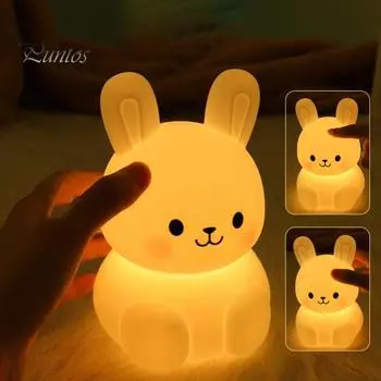 Светодиодный ночник кролик милый светильник с регулируемой яркостью мягкое свечение без мерцания защита глаз перезаряжаемый детский ночник украшение стола Warm light