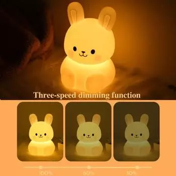 Светодиодный ночник кролик милый светильник затемняемый мягкий свет без мерцания глаз Warm light