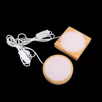 Светодиодный ночник круглый квадратный деревянный основание настольный деревянный ночник держатель бук дерево светодиодный светильник основание для хрустального шара