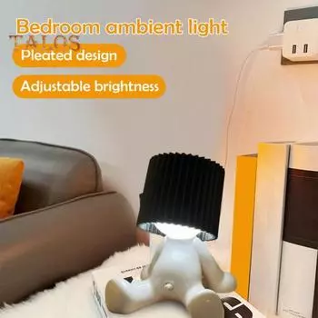 Светодиодный ночник, мягкое свечение, креативная форма, широкое применение, забавная вставная настольная лампа, украшение в форме мальчика, прикроватный светильник 3W белый