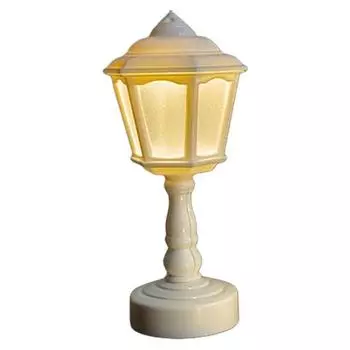 Светодиодный ночник Мягкое теплое свечение Без мерцания Питание от батареек Светодиодная настольная лампа в ретро-стиле Прикроватный светильник Декорация белый