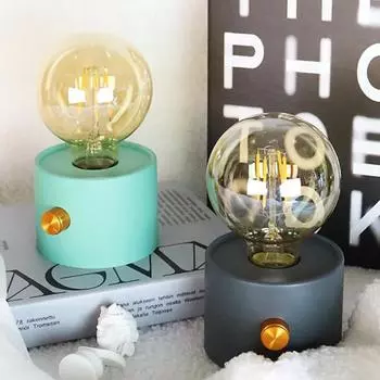 Светодиодный ночник на батарейках, настольная офисная лампа, ретро-лампа в форме ночника для детской комнаты, спальни, коридора, лампы Battery белый