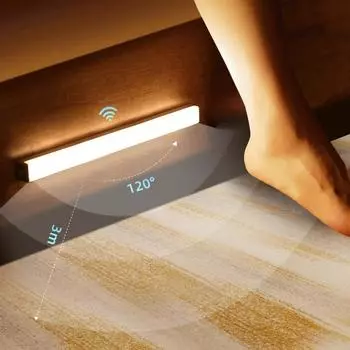 Светодиодный ночник под шкафом с 6/10 светодиодами, датчиком движения PIR, беспроводной лампой для шкафа, гардероба, спальни, лестницы, кухни With Motion Sensor