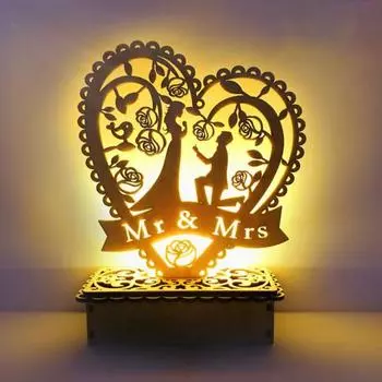 Светодиодный ночник с ажурным дизайном, создающий романтическую атмосферу, полезный деревенский прикроватный светильник, украшение для свадебной вечеринки, товары для дома