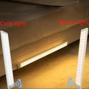Светодиодный ночник с датчиком движения, светильник для шкафа, перезаряжаемый через USB, затемняющий светильник для шкафа, подсветка для кухни Warm White&0.2m