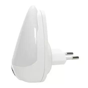 Светодиодный ночник с европейской вилкой, умный датчик света, настенная розетка, поворот на 90 градусов, капли воды для детской спальни white