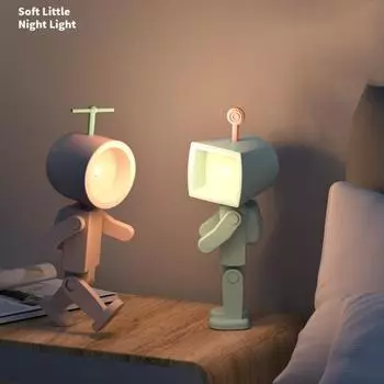 Светодиодный ночник с изображением астронавта, креативная форма, мерцающий мини-настольный светильник с питанием от батареи, украшение комнаты синий