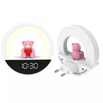 Светодиодный ночник с медведем, настенный светильник с регулируемой яркостью и пультом дистанционного управления, подключаемый светильник для сна, милый атмосферный светильник для детей