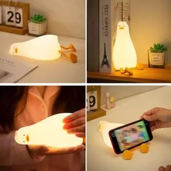 Светодиодный ночник с плоской уткой, 3 уровня с регулируемой яркостью, USB, детский ночник, милые лампы Only 1 opp bag