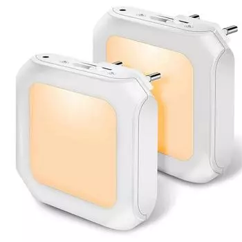 Светодиодный ночник с регулируемой яркостью, теплый белый, беспроводной светильник для шкафа, ЕС, США, Великобритания, ночник для детской спальни, автоматический датчик заката и рассвета