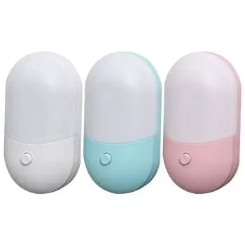 Светодиодный ночник с розеткой ЕС и США с выключателем, двухцветный, подключаемый, белый, теплый свет для гостиной, спальни, прикроватная лампа EU синий