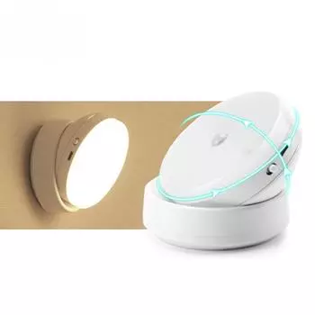 Светодиодный ночник с вращением на 360 градусов, датчик движения PIR, 6 светодиодов, освещение для шкафа, шкафа, кухни, ночник