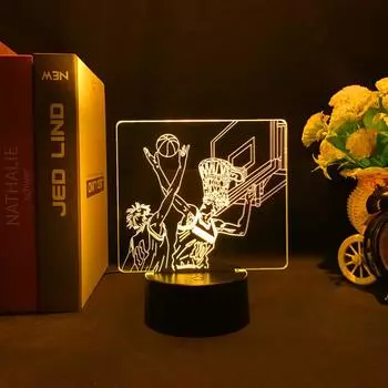 Светодиодный ночник в стиле аниме 3d лампа Slam Dunk для декора спальни, подарок на день рождения для детей, манга, настольная лампа, светодиодный светильник Slam Dunk