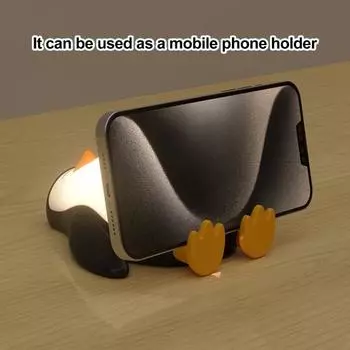 Светодиодный ночник в виде пингвина с регулируемой яркостью, мягкий, без мерцания, перезаряжаемый, милый, силиконовый, мягкий, светящийся пингвин