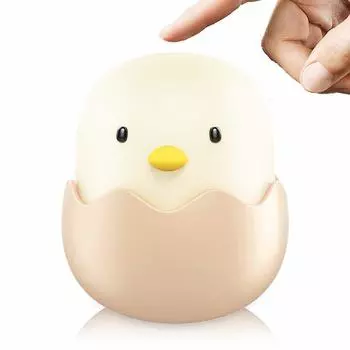 Светодиодный ночник Wenscha с зарядкой через USB и сенсорным управлением в форме цыпленка, с регулируемой яркостью, силиконовый настольный ночник для кормления грудью