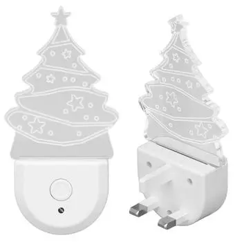 Светодиодный ночник Xmas Tree с датчиком «От заката до рассвета» Plug and Play, энергосберегающий RGB-ночник