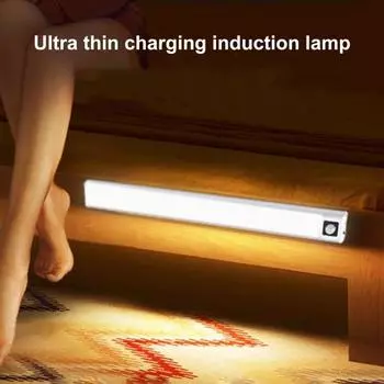 Светодиодный ночник Яркое движение Супер 20/40/60 см Сенсор USB Аккумуляторная прикроватная лампа для шкафа 40cm серебряный