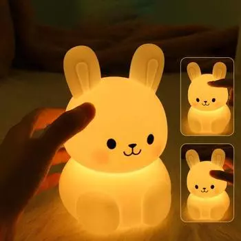 Светодиодный ночник Yousheng Bunny, симпатичная лампа с регулируемой яркостью, мягкий свет, без мерцания, защита глаз, перезаряжаемый детский ночник, украшение стола Warm light