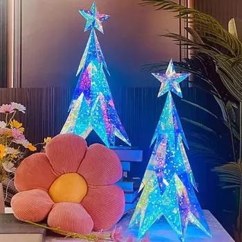 Светодиодный ночник Yousheng Christmas, олень, рождественская елка, декоративный 3D-светодиодный светильник, настольная лампа ручной работы, праздничное украшение A