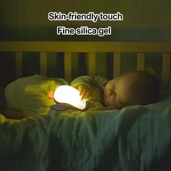 Светодиодный ночник Yousheng Penguin с регулируемой яркостью, мягкий, без мерцания, перезаряжаемый, милый, силиконовый, мягкий, с подсветкой, в виде пингвина Penguin
