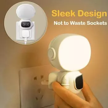 Светодиодный ночник Yousheng с дистанционным управлением и часами, защита глаз от мерцания, 3 цвета света, регулируемая яркость, ночник белый