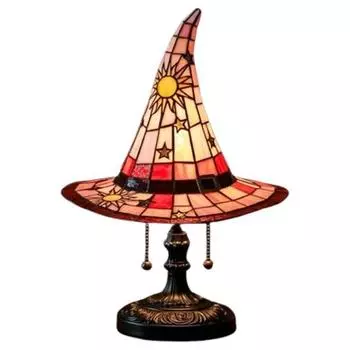 Светодиодный ночник Yousheng Witch Hat Lamp с мягким свечением на батарейках, ручной работы, в форме готической шляпы волшебника, прикроватная лампа, украшение A