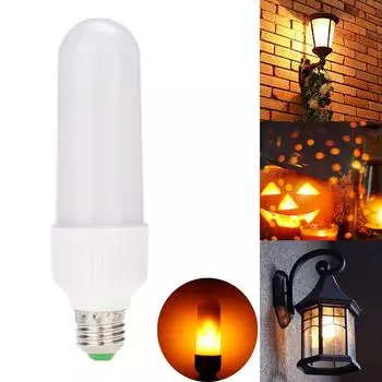 Светодиодный огненный светильник с эффектом пламени E27 5 Вт, кукурузная лампа 2835 SMD, мигающая лампа с имитацией природы, 85-265 В жёлтый