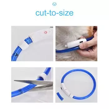 Светодиодный ошейник для собак с перезаряжаемой USB-вспышкой, ожерелье для собак, светильник из ПВХ, ошейник для безопасности домашних животных для большого и среднего размера розовый