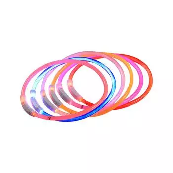 Светодиодный ошейник для собак с перезаряжаемой USB-вспышкой, ожерелье для собак, светильник из ПВХ, ошейник для безопасности домашних животных для большого и среднего размера белый