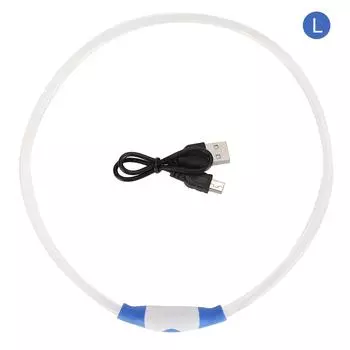 Светодиодный ошейник для собак с подсветкой и USB-кабелем для зарядки, аксессуар BlueL L
