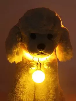 Светодиодный ошейник для собак с зарядкой от USB, звонок для ночных прогулок, ошейник с защитой от потери, регулируемый, подходит для больших, средних и маленьких собак, товары для животных S (for 3-7.5KG)